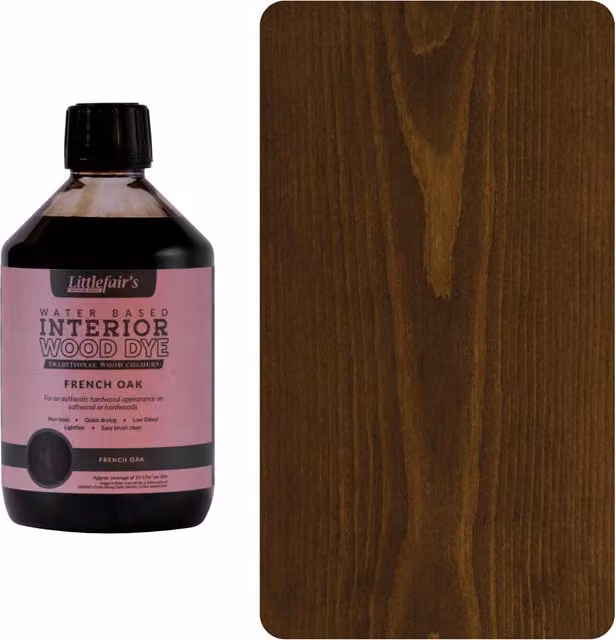 Littlefair's Indoor Wood Stain in French Oak Brown, 0.5 l