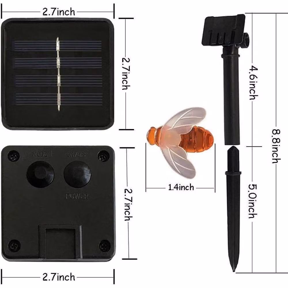 FLAVORA 24 Pack Orange Bumble Bee Solar LED Fairy Lights for Outdoor Use – 2