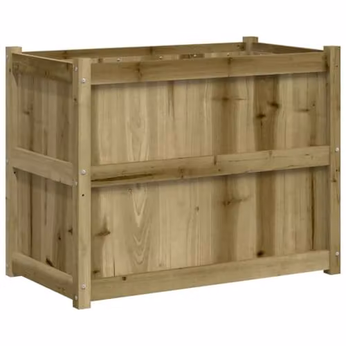 vidaXL Brown Rustic Pine Wood Garden Planter Tub W/D/H: 90 x 50 x 70 cm – 1