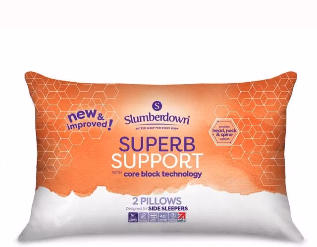 Slumberdown Superb Support Pillows, Pack of 2, White