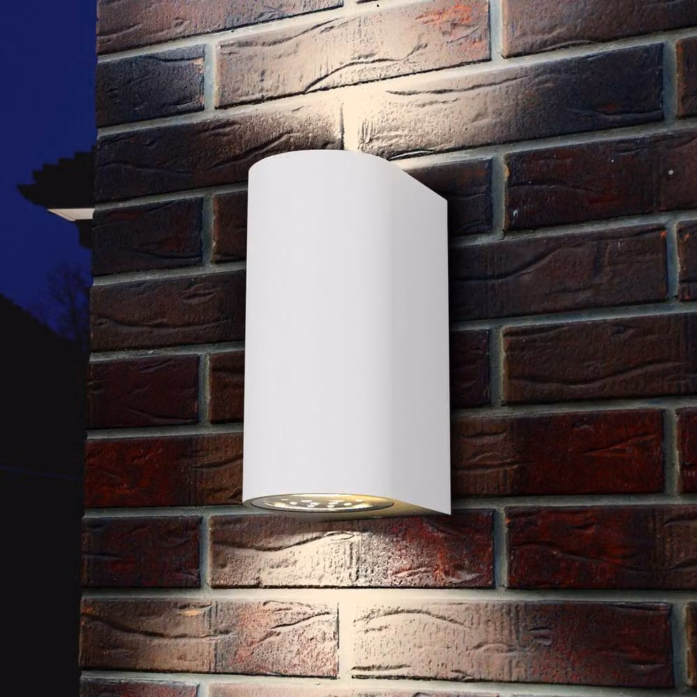 B.K.Licht White Modern Up and Down LED Wall Light for Garden and Terrace with GU10 Bulbs – 5