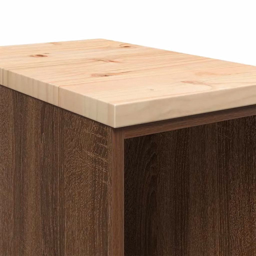 Berkfield Home Garage Storage Cabinet in Brown Oak, Solid Wood Pine, W/D/H: 30 x 51 x 85 cm – 4