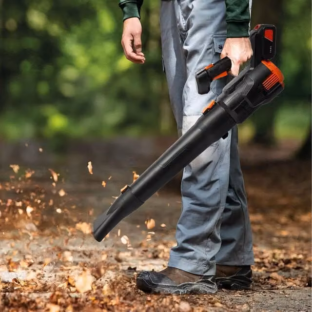 Livingandhome Cordless Handheld Leaf Blower with Rechargeable Battery in Black and Orange