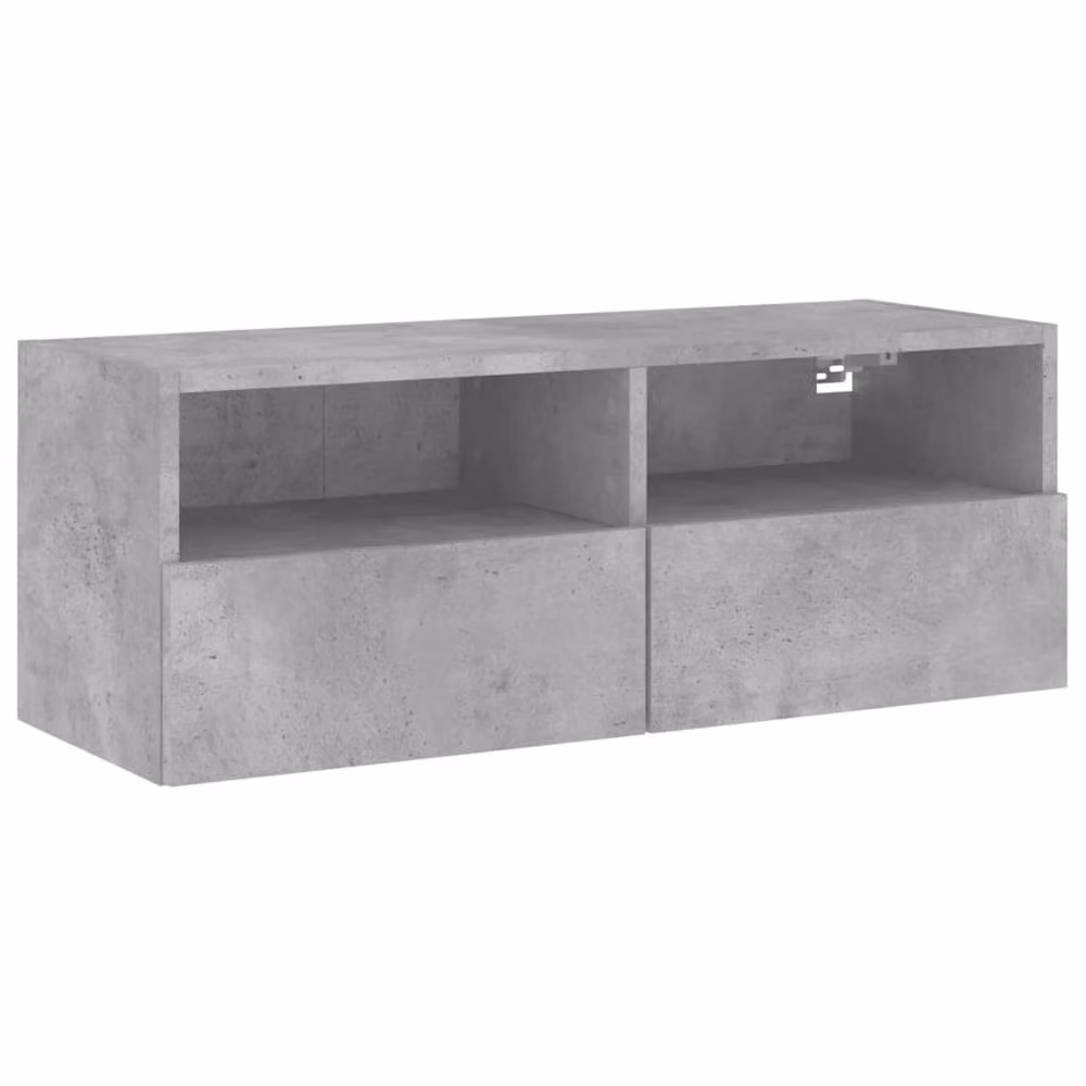 Berkfield Home TV Wall Cabinet in Concrete Grey, W/D/H: 80 x 30 x 30 cm – 3