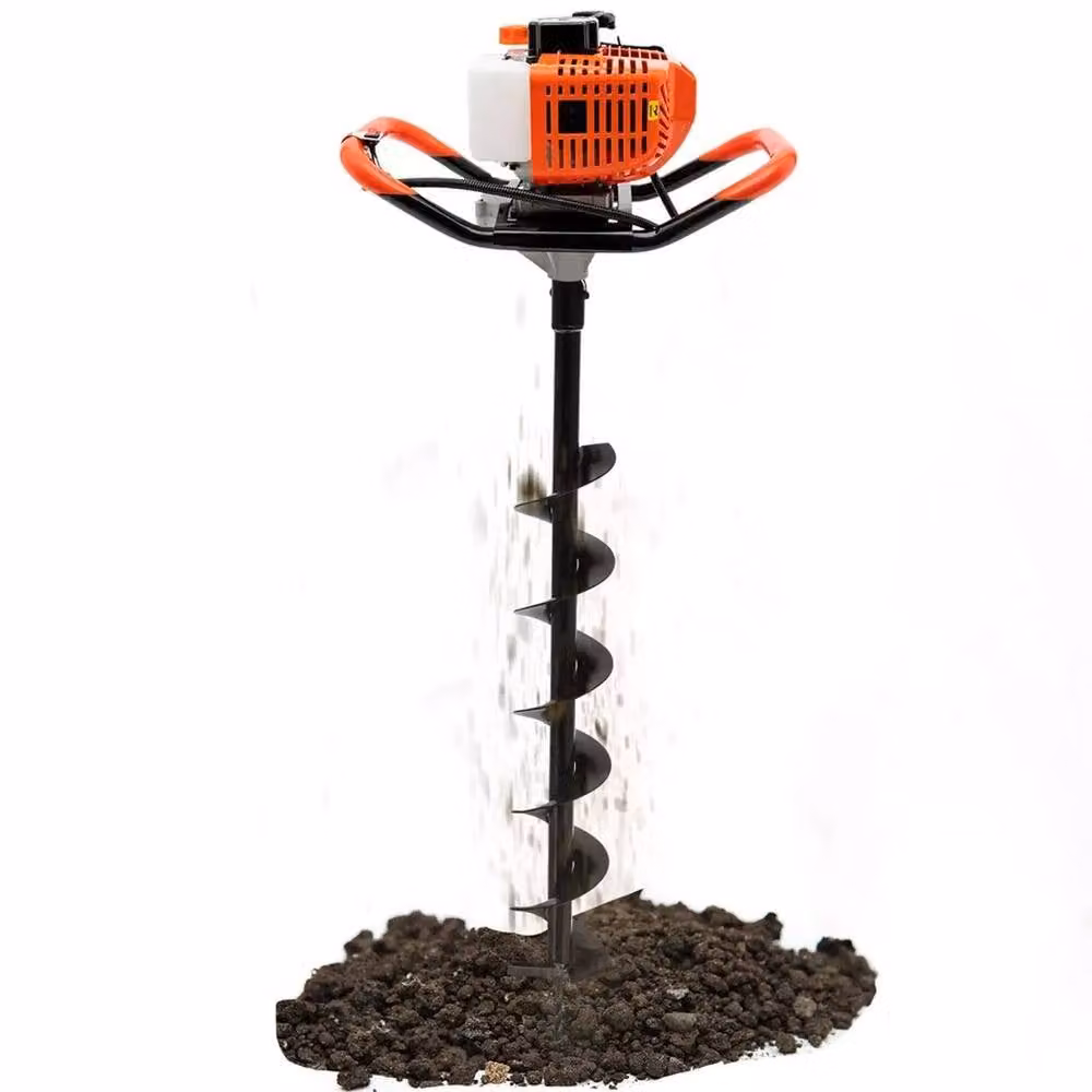 NESTLUNE 52CC Petrol Post Hole Borer Earth Auger Digger in Orange, W: 100 cm, D: 40 cm – 4