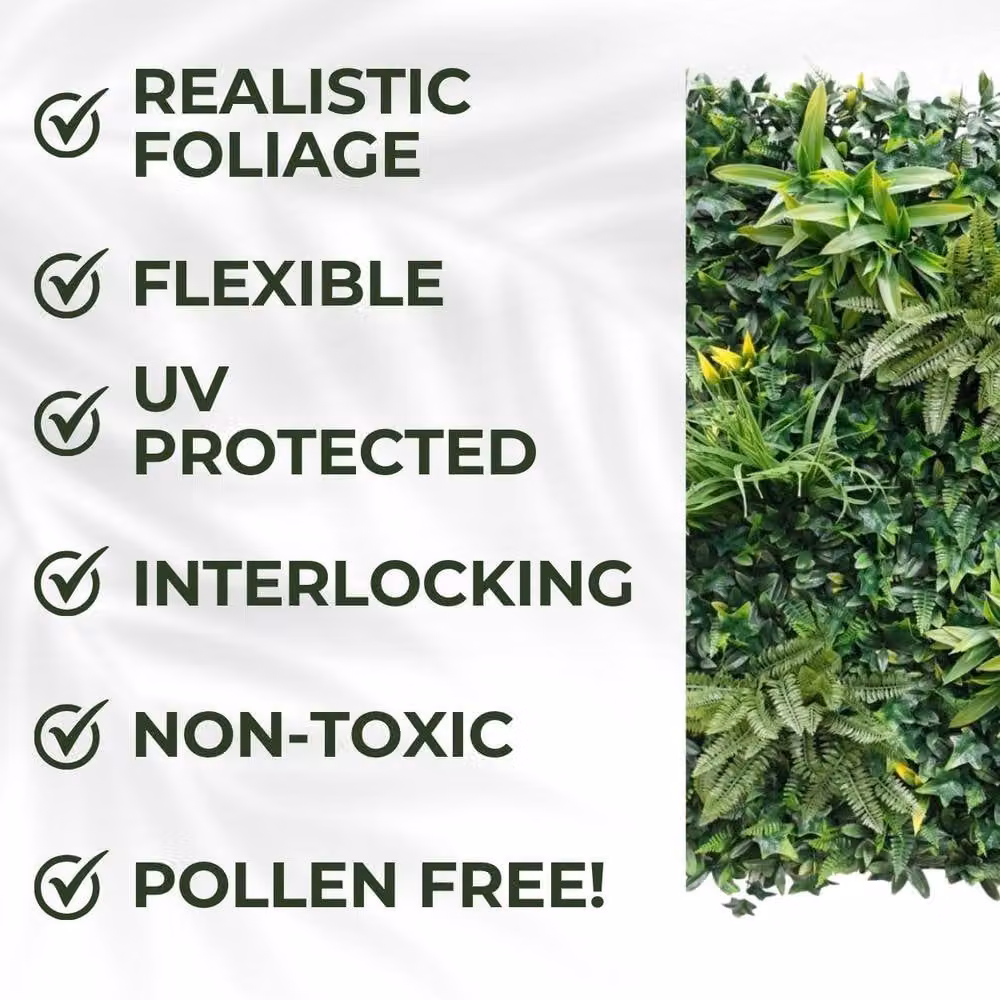 Ark Mat Greenwheat Artificial Plant Wall Panel, Green, 1 x 1 m – 3