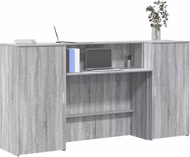 Berkfield Home Grey Sonoma Reception Desk, W/D/H: 200 x 50 x 103.5 cm – 1