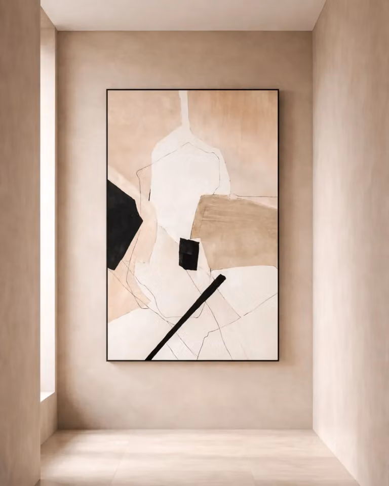 Outlier Abstract Modern Oil Painting Reproduction by Tommy Franks in Black and Multicolour, W: 180 cm, H: 120 cm