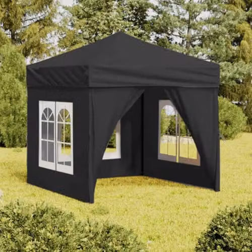 vidaXL Folding Party Tent with Sidewalls, Anthracite, W/D/H: 200 x 200 x 234 cm – 2