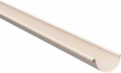 Lindab Half Round Galvanised Steel Gutter in White/Beige, Width: 100 mm, Length: 3 m