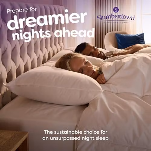 Slumberdown 2 Pack Medium Support New Wool Pillows in White, W: 74 cm, H: 48 cm – 5