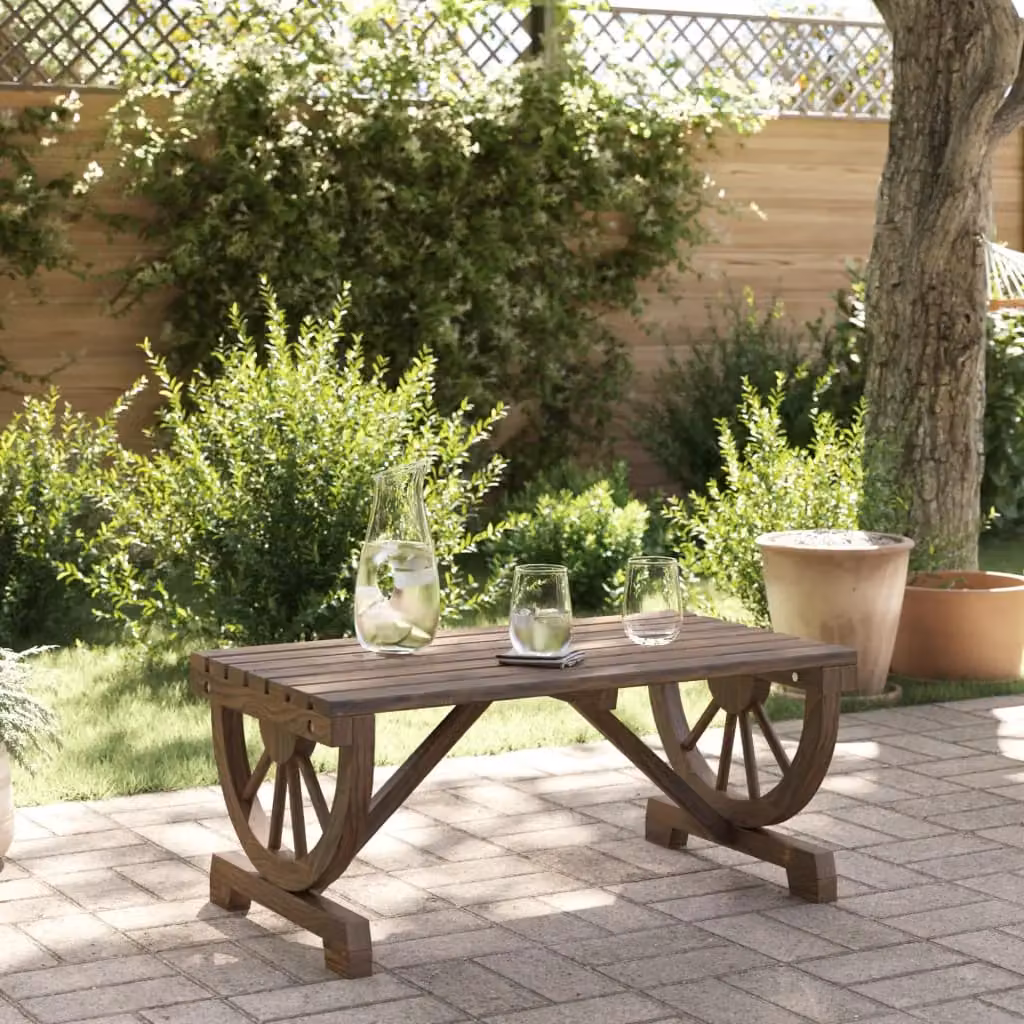 Berkfield Home Rustic Solid Wood Fir Garden Coffee Table, Brown, W/D/H: 90 x 50 x 40 cm – 3