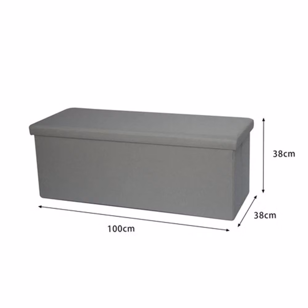 Nordara Extra Large Grey Fabric Folding Ottoman Storage Chest – 2