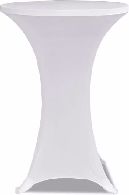 Berkfield Home White Stretch Standing Table Covers, 2 Pack, Diameter: 80 cm