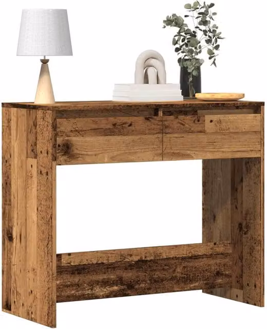 Berkfield Home Rustic Brown Console Table, W/D/H: 89 x 41 x 76.5 cm