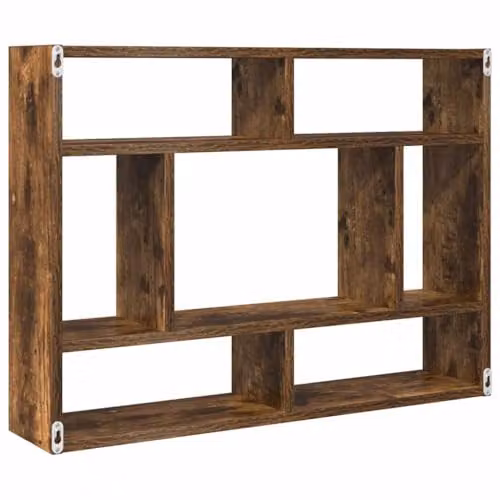 vidaXL Wall Shelf in Smoked Oak, W/D/H: 75 x 16 x 55 cm – 5