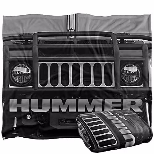 Hummer White Super Soft Fleece Throw Blanket, W/D/H: 152 x 127 cm – 1