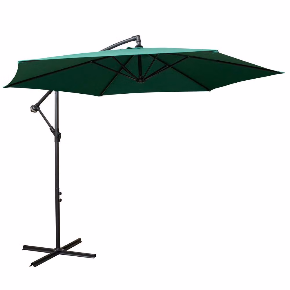 Samuel Alexander 3m Cantilever Garden Parasol in Green and Black, H: 240 cm x W: 300 cm x D: 300 cm – 3
