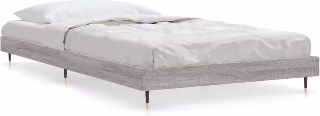 Berkfield Home Sonoma Bed Frame in Grey, W/D/H: 90 x 200 cm