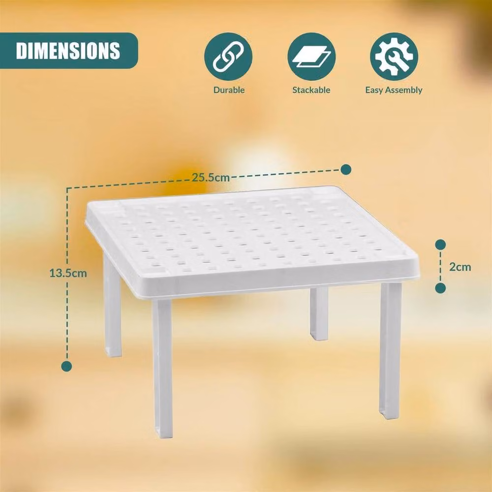 SPETLEK Stackable Square Plastic Shelf in White – 2
