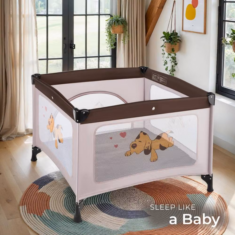 tectake Tommy Junior Playpen in Brown – 6