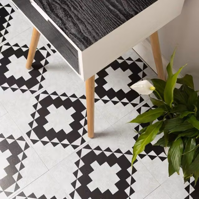 D-C-Fix Victorian Self Adhesive Vinyl Floor Tiles, White, Pack of 11 (1sqm), W/D/H: 30.48 x 30.48 x 30.48 cm – 1