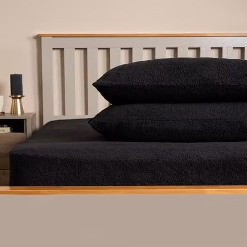OHS 4 Pack Teddy Fleece Pillowcase Covers in Black – 2