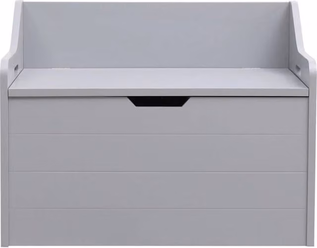 Havendro Large Wooden Toy Box in Grey for Children, W/D/H: 100 x 40 x 42.5 cm