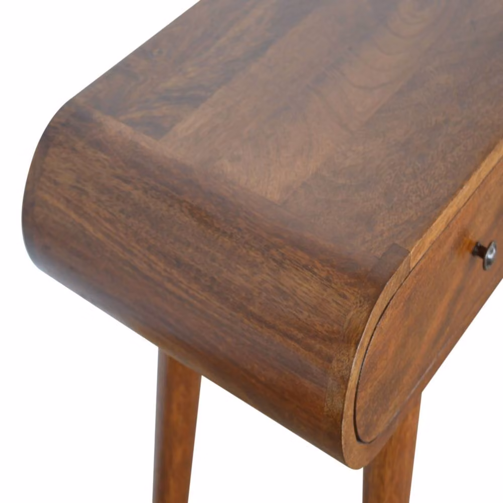 STILVORA Modern Rectangular Solid Mango Wood Console Table in Brown – 4