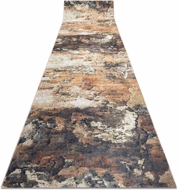 RugsX Anti-Slip Lotus Runner in Beige and Multicolour, W/L: 120 x 310 cm