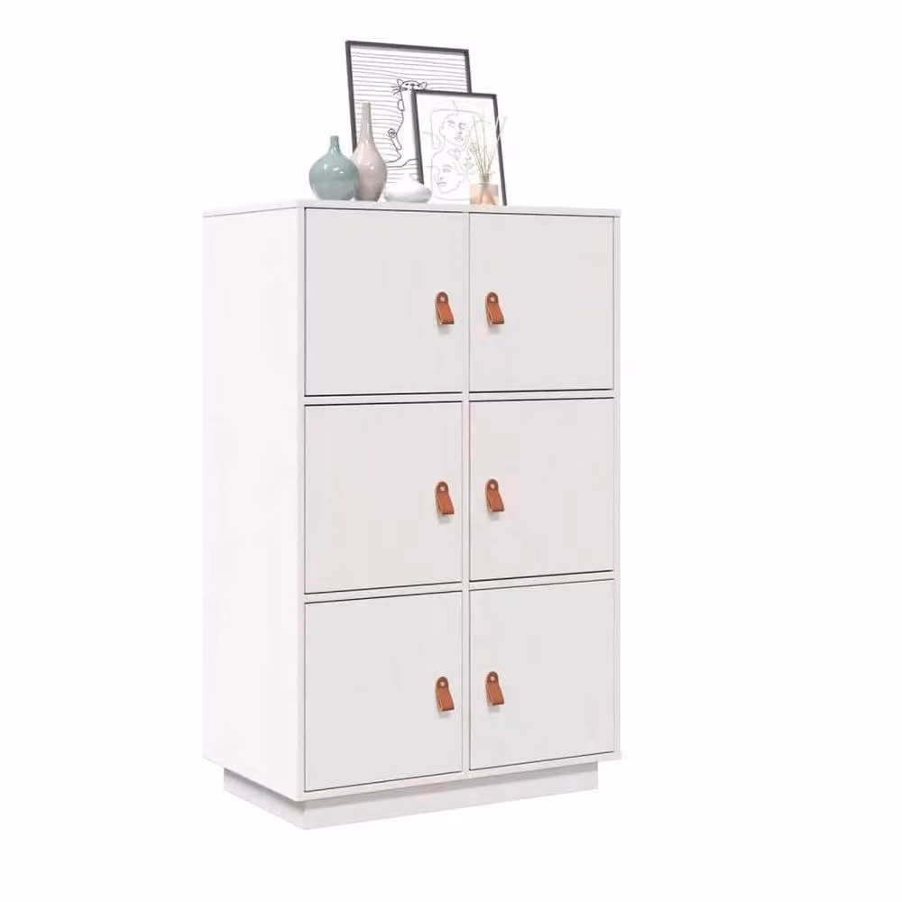 Berkfield Home White Solid Wood Pine Highboard W/D/H: 67 x 40 x 108.5 cm – 2