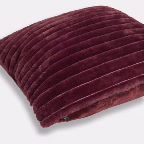 OHS Faux Fur Ribbed Square Cushion Covers, 2 Pack, Red/Purple, W/D/H: 45 x 45 x 45 cm – 4