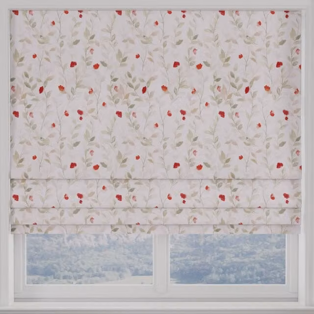 Terrys Serene Leaf Bloom Made to Measure Blackout Roman Blind in Multicolour Floral Spring Design