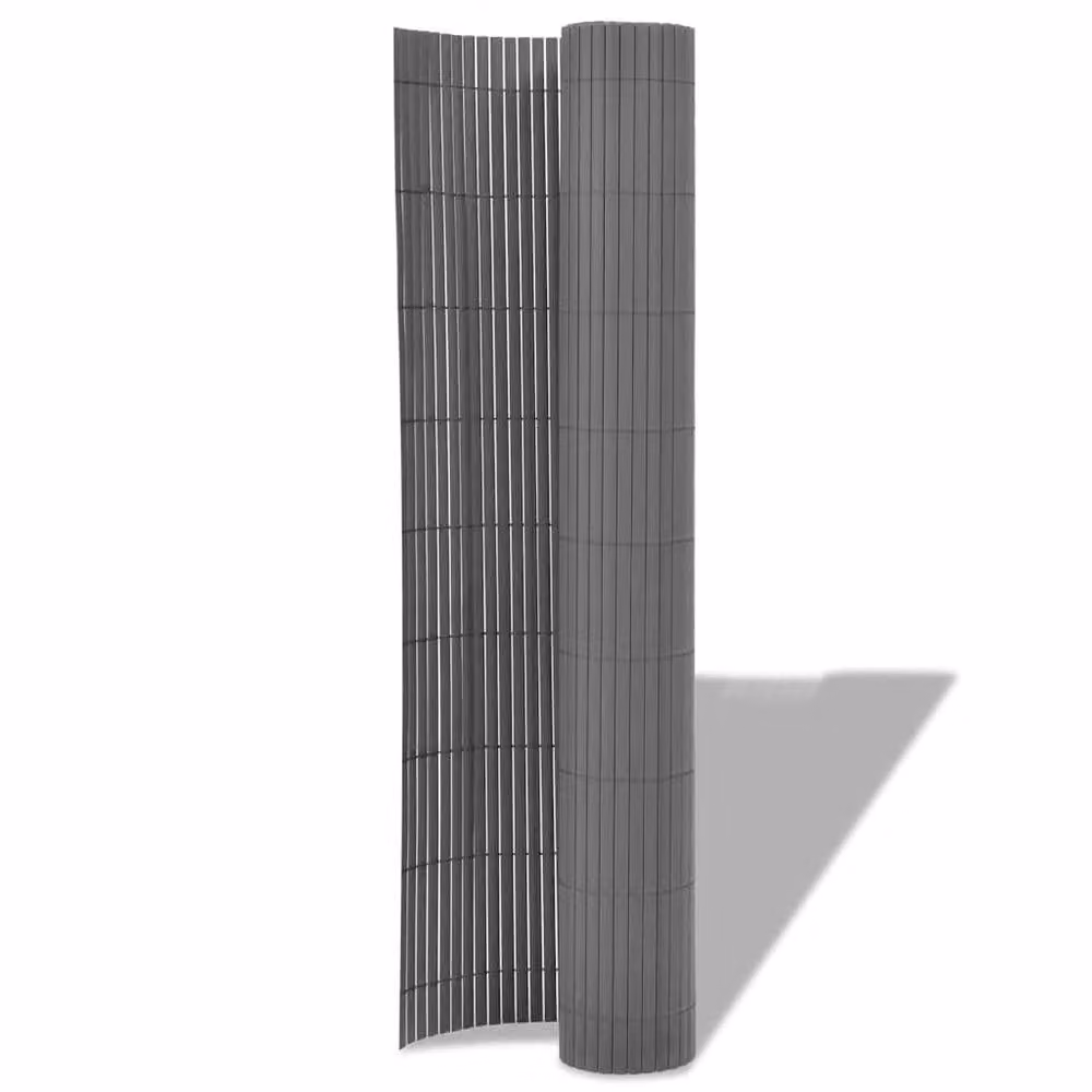 Berkfield Home Double-Sided Grey PVC Garden Fence, H: 90 cm x W: 300 cm – 2