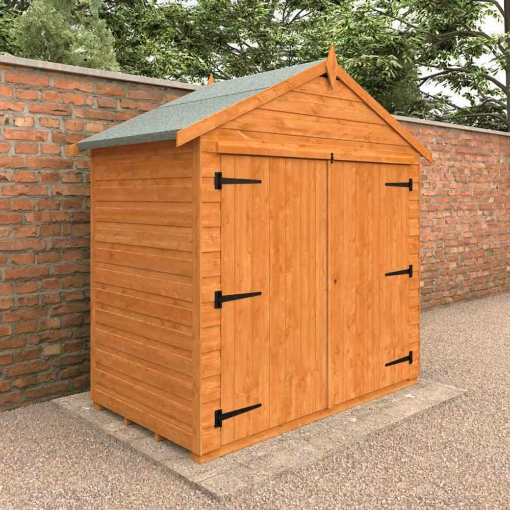 Buttercup Farm 3x6 Flex Apex Bike Shed in Burnt Orange, W: 175 cm, D: 98.8 cm, H: 195.3 cm – 2