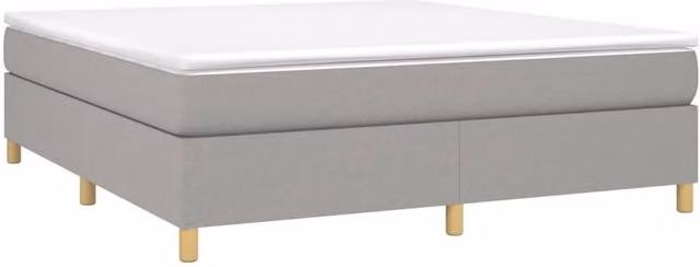 Berkfield Home Durable Box Spring Bed Frame, Light Grey Fabric, W/D/H: 180 x 200 x 35 cm