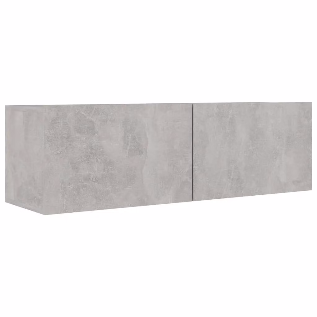Berkfield Home 3-Piece Modern Wall Mounted TV Cabinet Set in Concrete Grey Matt Engineered Wood – 2