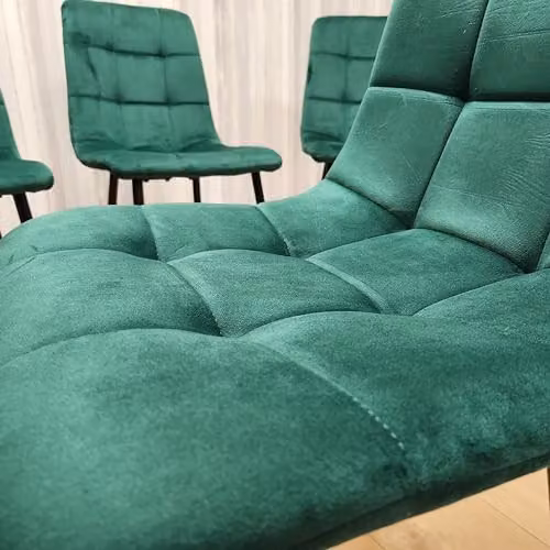 Kosy Koala Set of 4 Green Velvet Tufted Dining Chairs with Soft Padded Seats – 3