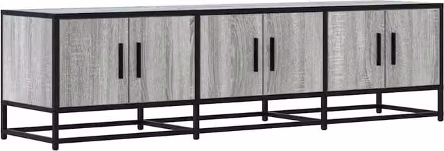 Berkfield Home Industrial TV Cabinet in Grey Sonoma, W/D/H: 150 x 41 x 41 cm – 1