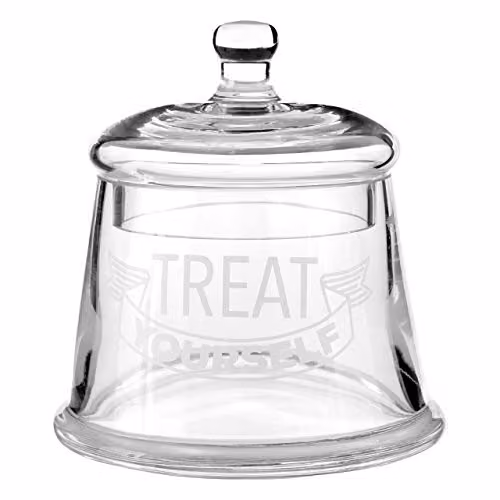 Premier Housewares Treat Yourself Glass Storage Jar in Transparent