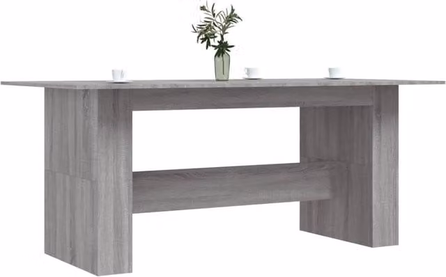 Berkfield Home Elegant Modern Rectangular Dining Table in Grey Sonoma, W/D/H: 180 x 90 x 76 cm – 1