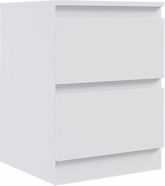 FORGEVIO 2 Drawer Bedside Cabinet in White