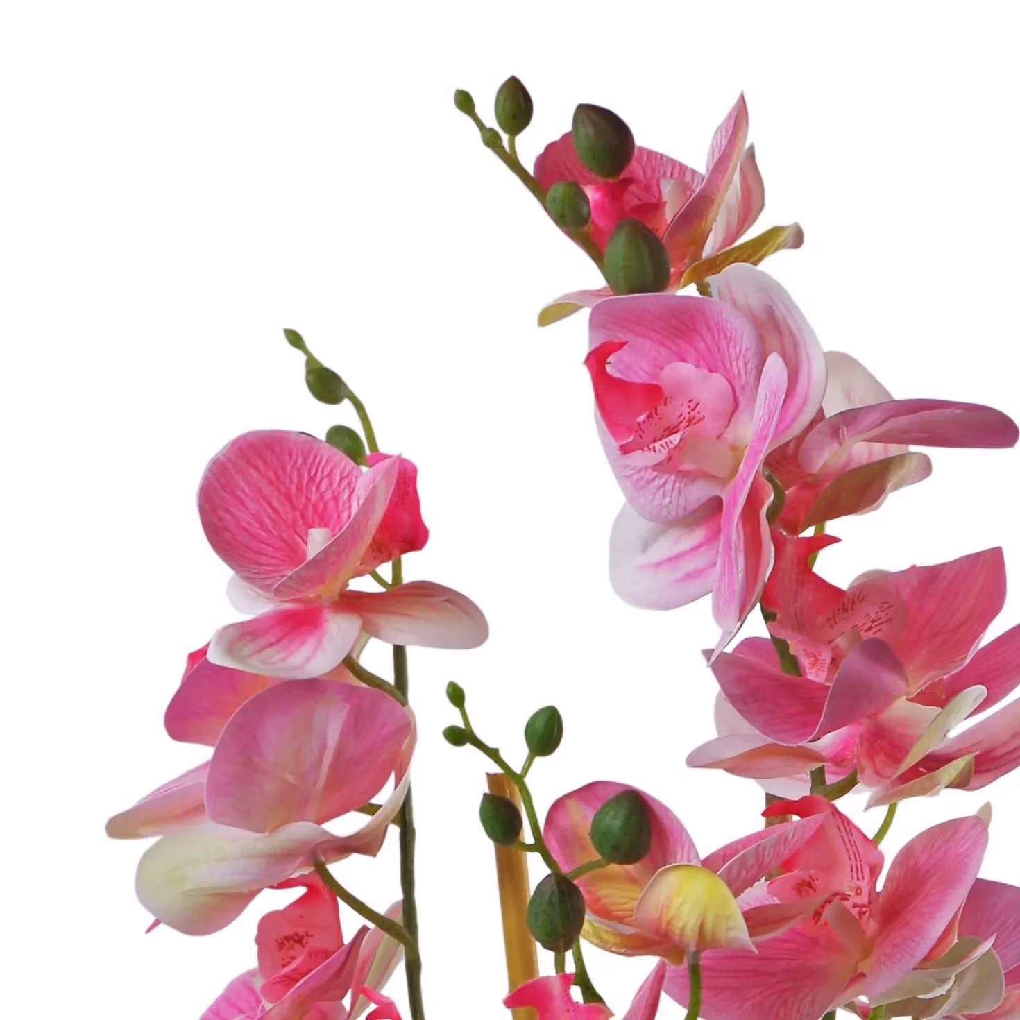 Leaf 70cm Artificial Pink Orchid in a Black Ceramic Planter – 3
