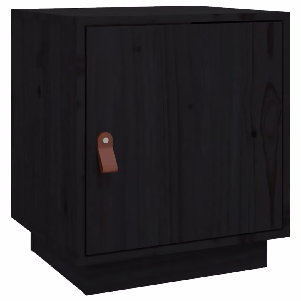 Berkfield Home Black Solid Wood Pine Bedside Cabinet, W/D/H: 40 x 34 x 45 cm – 2