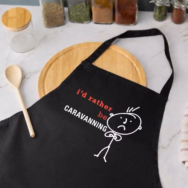 60 Second Makeover I'd Rather Be Caravanning Black Apron