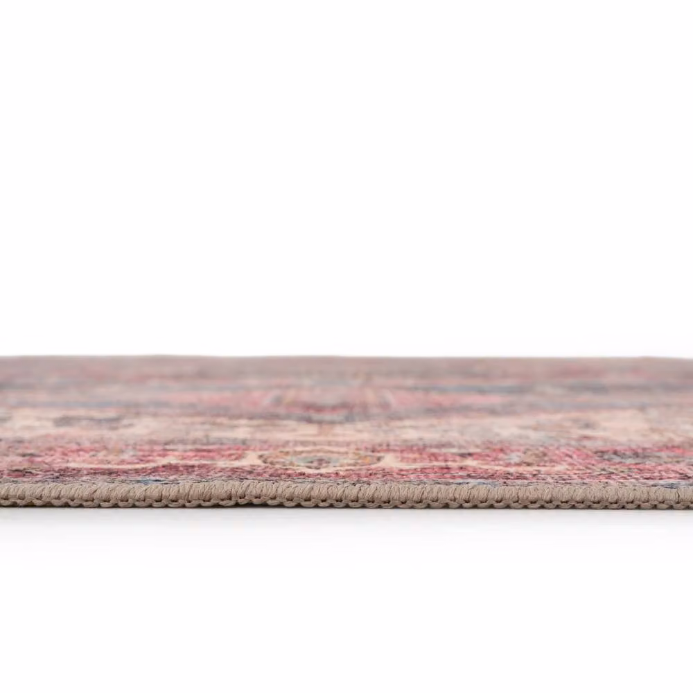Kukoon Pink and Blue Distressed Soft Pile Area Rug, W/D/H: 80 x 150 cm – 6