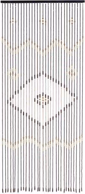 Nordara Natural Wooden Beaded Door Curtain, 31 Lines, Brown, W: 90 cm, H: 208 cm