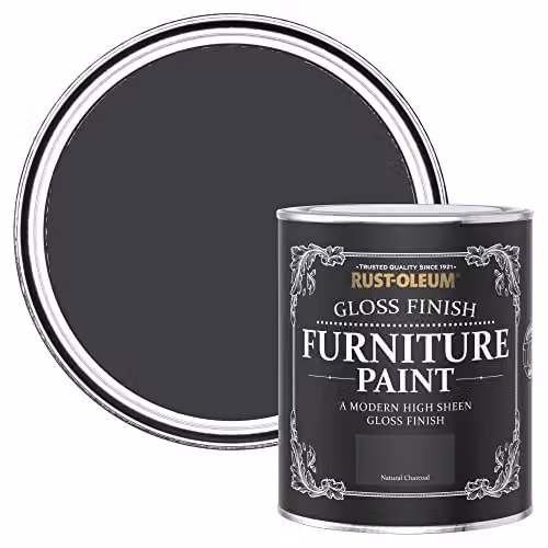 Rust-Oleum Gloss Furniture and Skirting Board Paint, Black, 750ml – 2