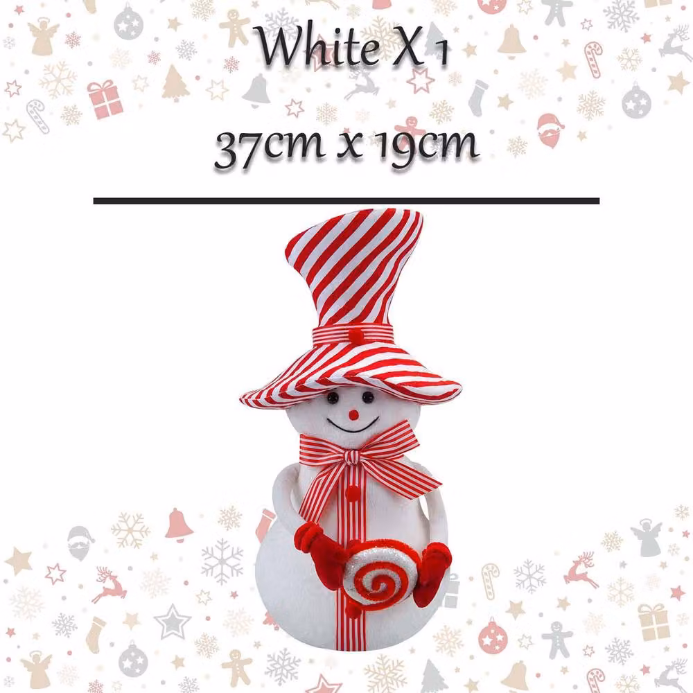 VFM e-Store White Christmas Snowman Tabletop Decoration, H 37 cm x W 19 cm x D 19 cm – 2