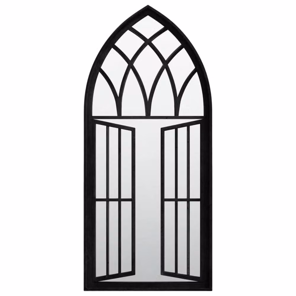 Berkfield Home Antique Black Rectangular Metal Wall Mirror W: 100 cm, H: 45 cm – 2